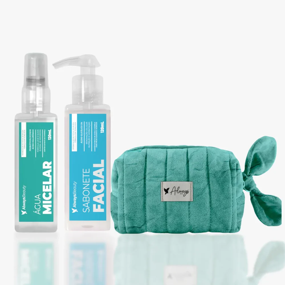 Kit Limpeza Facial + Necessaire Turquesa